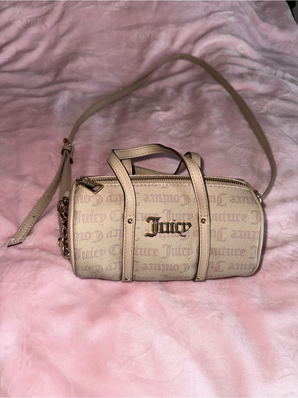 Juicy Couture Beige Logo Barrel Mini Bag